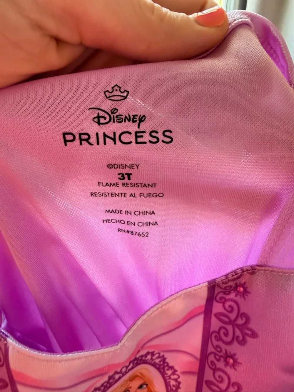 Disney Rapunzel Girls' Pink Princess Nightgown Dress with Tulle Overlay - Picture 2 of 2